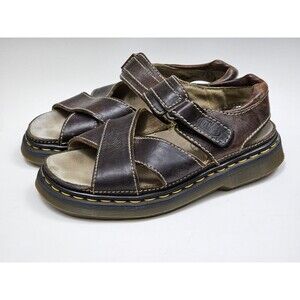 Vintage Dr Doc Martens Chunky Fisherman Sandals Leather Brown Men’s 7